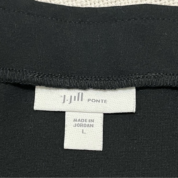 J. Jill Black Ponte Zip Slit Stretch Straight Pencil Asymmetric Skirt Large - Picture 6 of 6